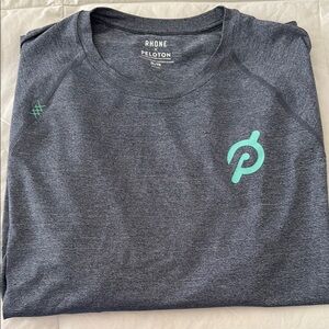 Rhone Charcoal T-Shirt with Teal Peloton Logo